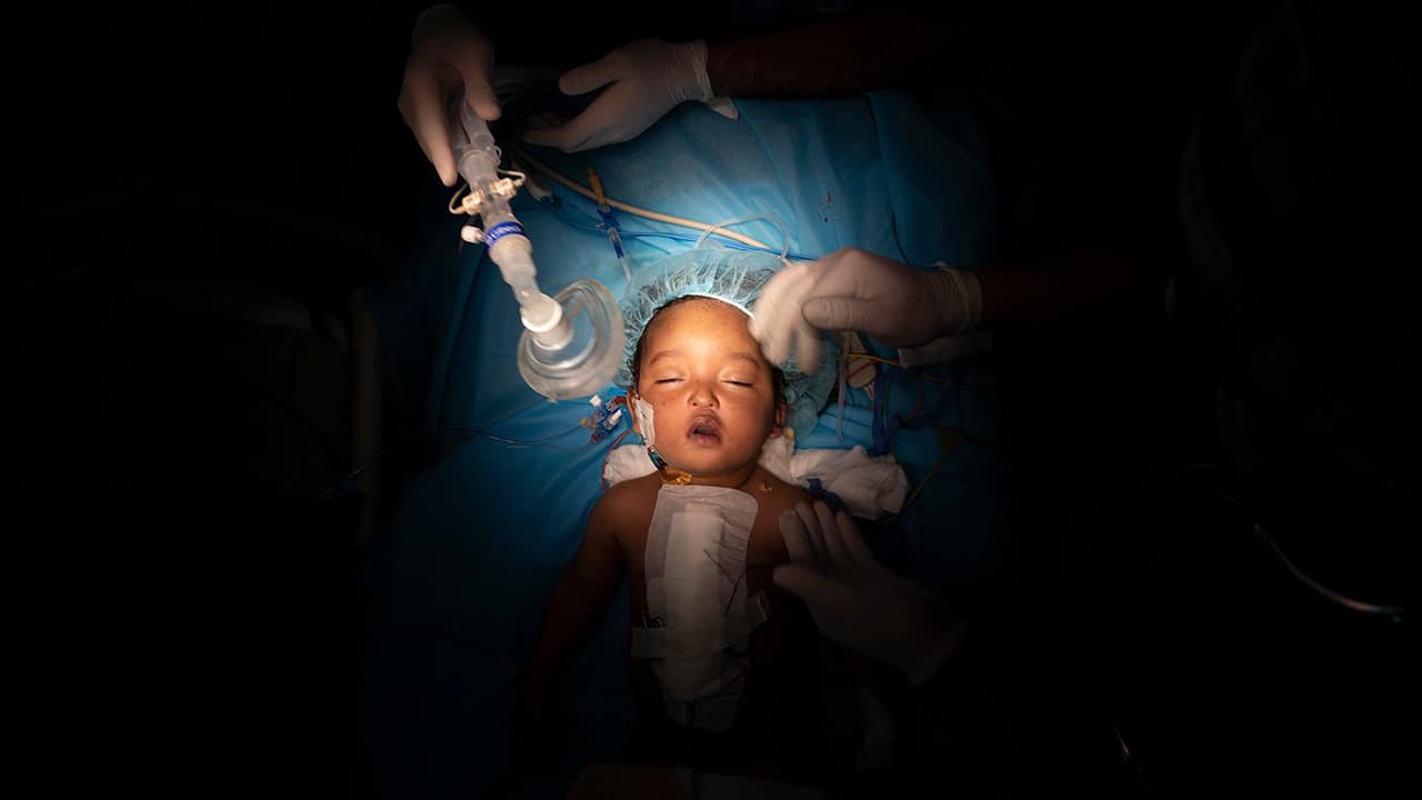 Photo of Yazan after his heart surgery at the Tajoura National Heart Center in Tripoli, Libya