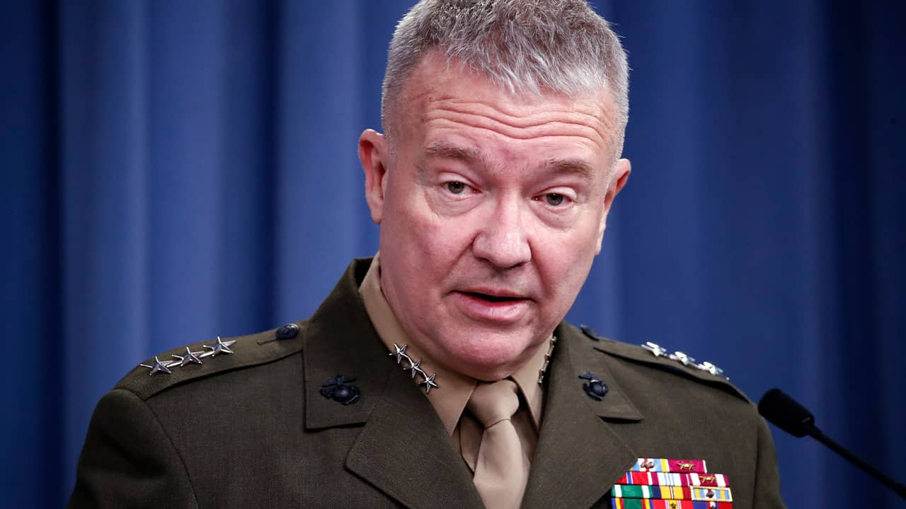 Photo of Lt. Gen. Kenneth "Frank" McKenzie speaking at the Pentagon