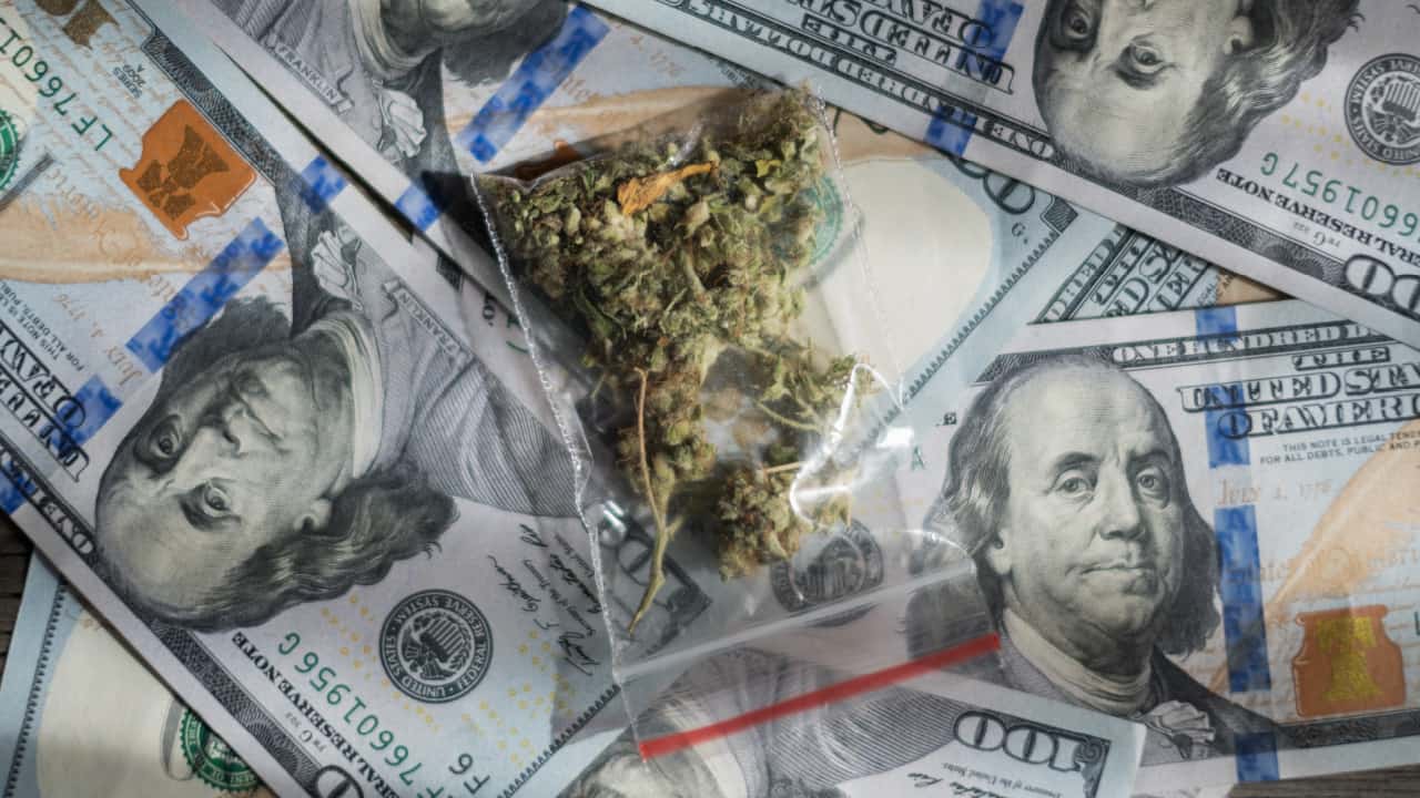 Photo of money and marijuana