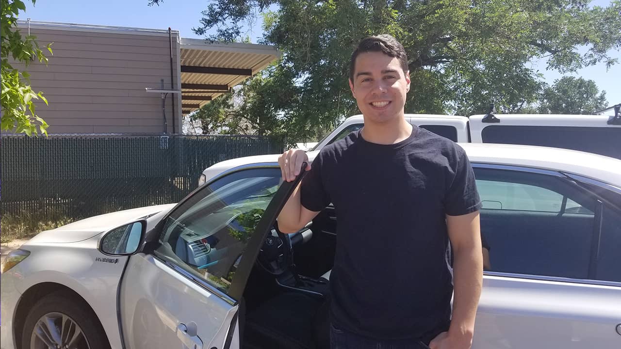 Photo of Matthew Polamalu and his car