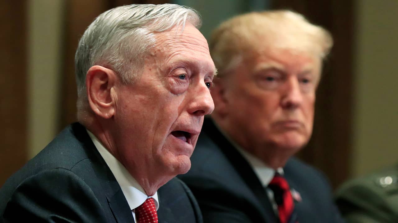 Photo of former Defense Secretary Jim Mattis and President Donald Trump