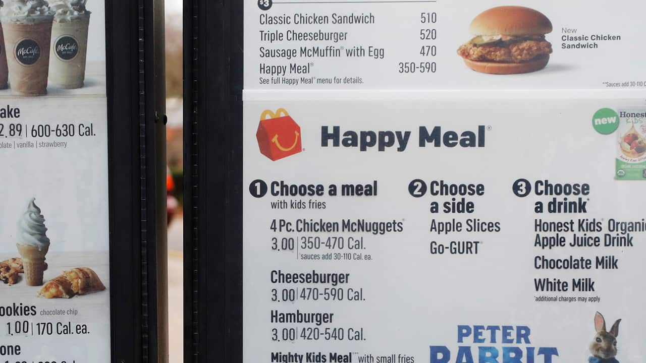 Photo of McDonalds menu