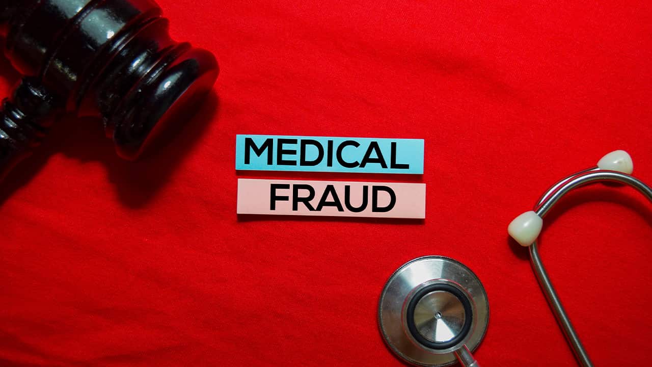 composite photo signifying medical fraud