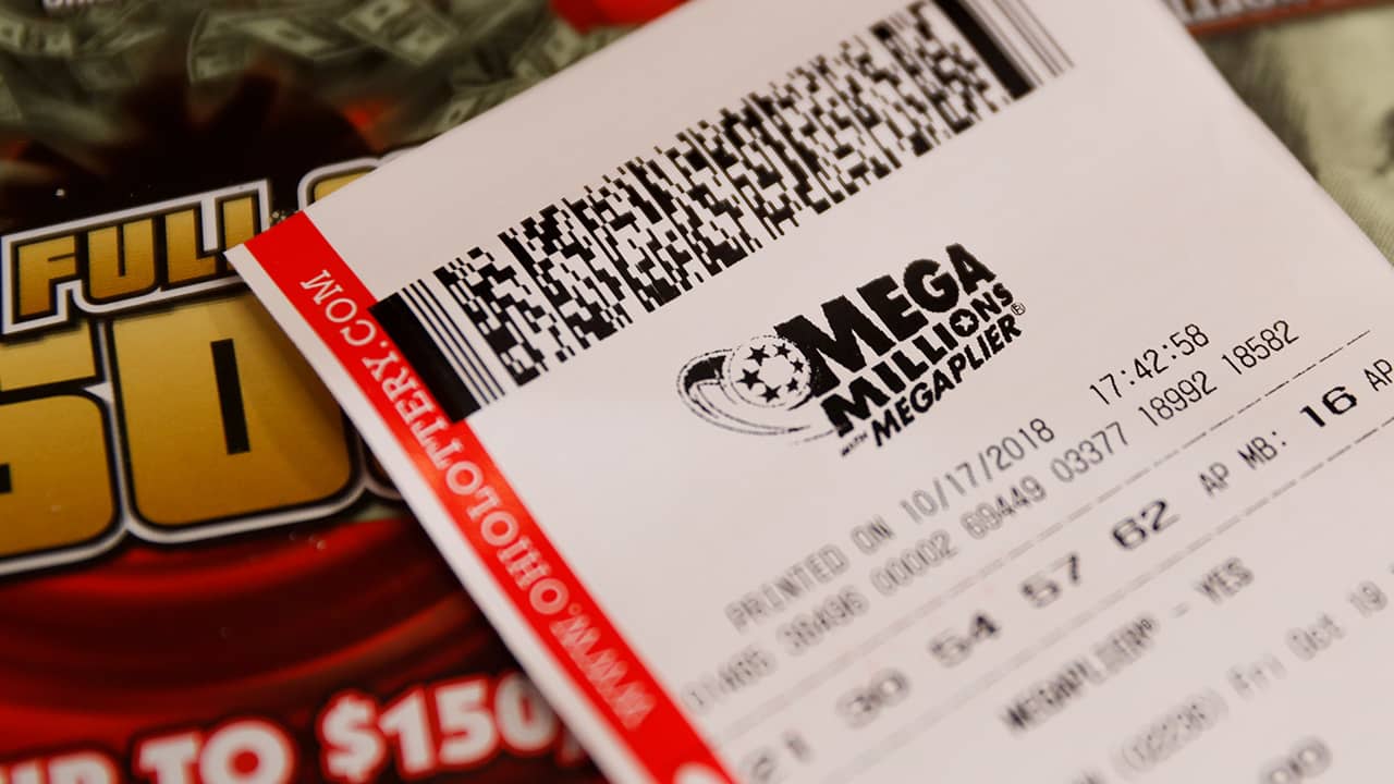 Photo of a Mega Millions lottery ticket