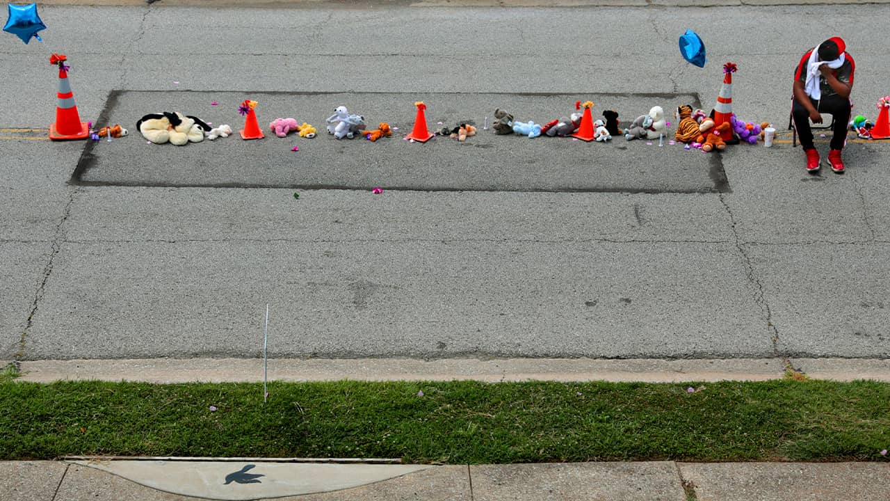 Photo of Michael Brown Jr. memorial 