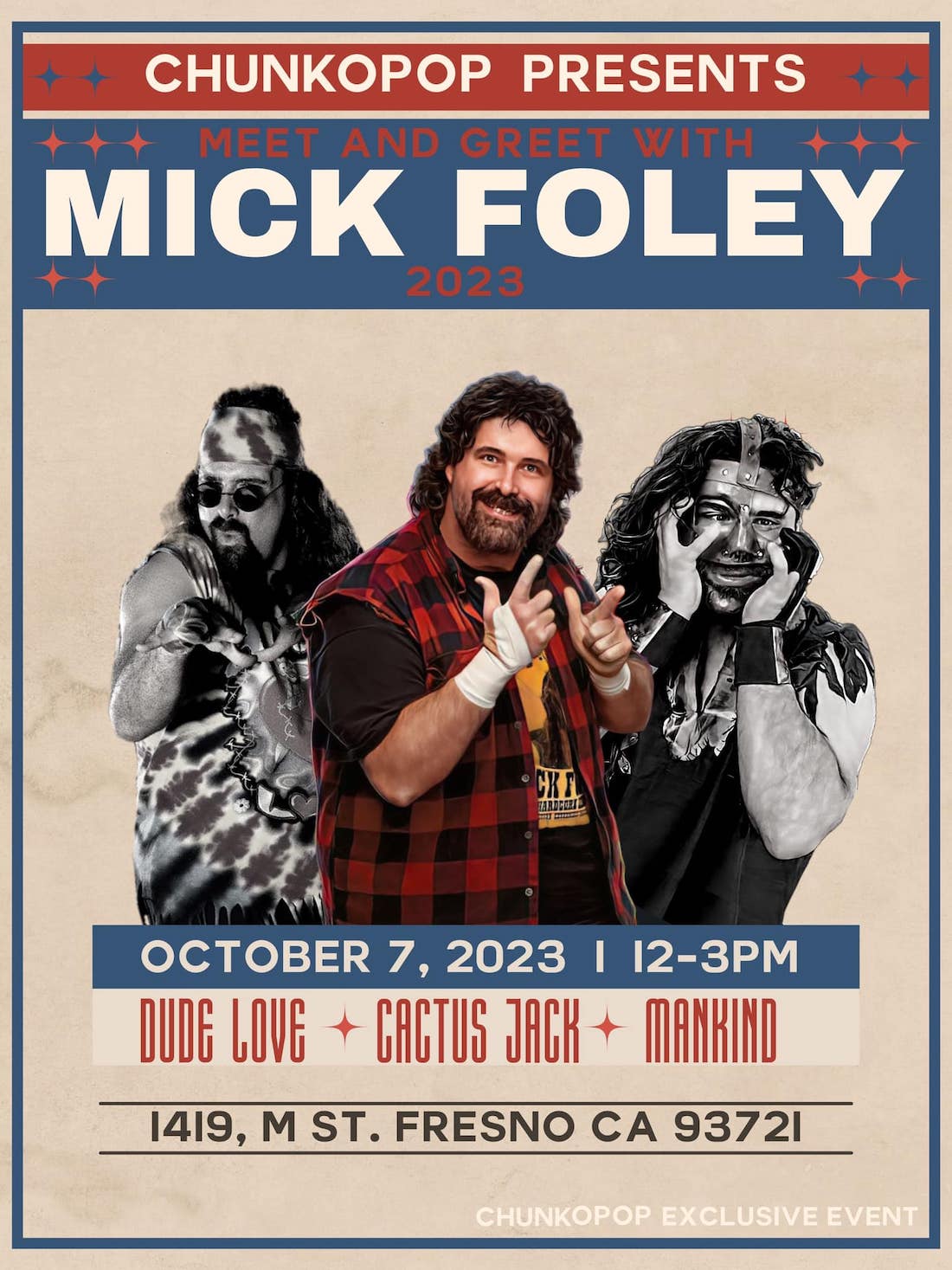 Mick Foley Fresno Appearance Poster
