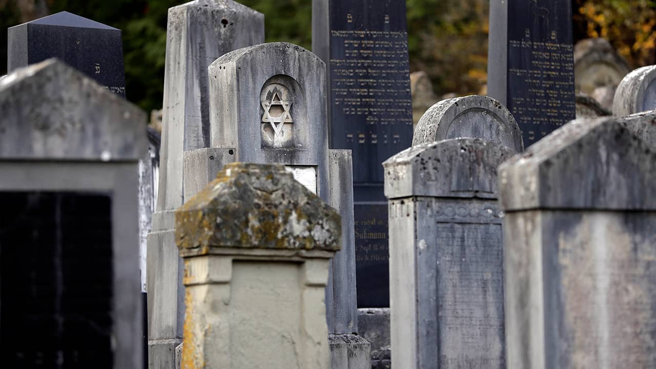 Photo of Jewish grave stones in Germany