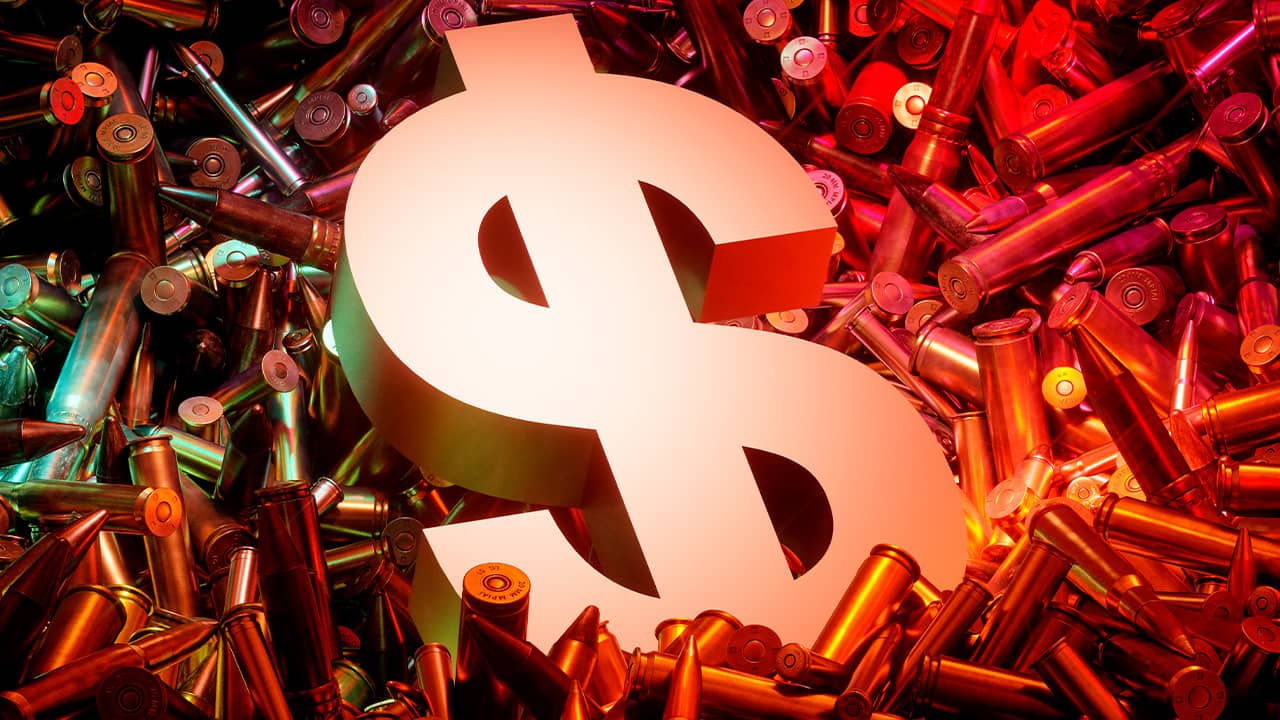 Concept photo of illegal arms sales