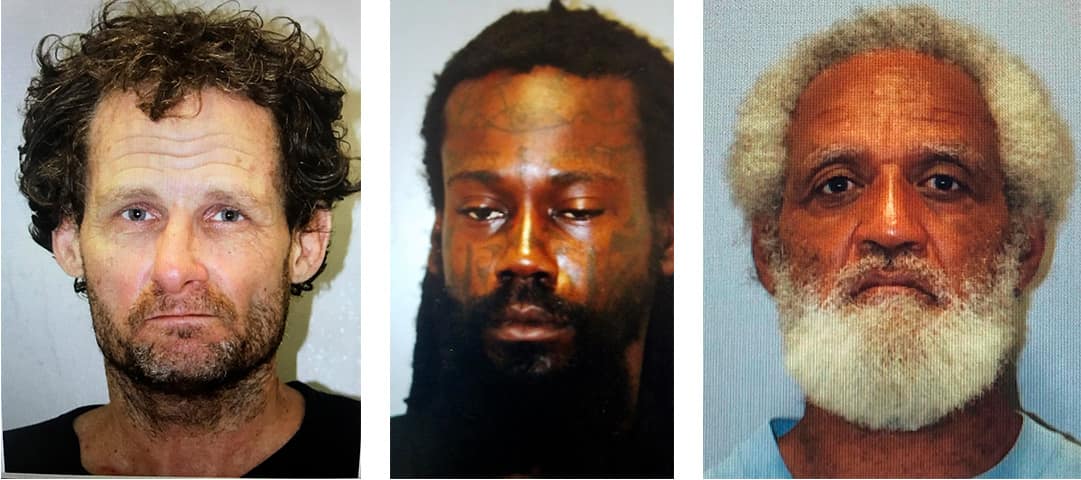 Mugshot combination showing Devin Martin, of Olympia, Wash., Dwight Anthony Tucker of Tampa, Fla., and Bobby Edwards