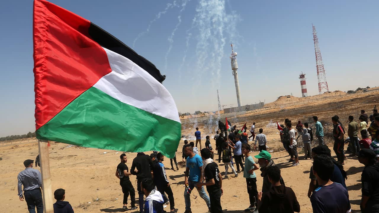 Photo of Palestinian protesters