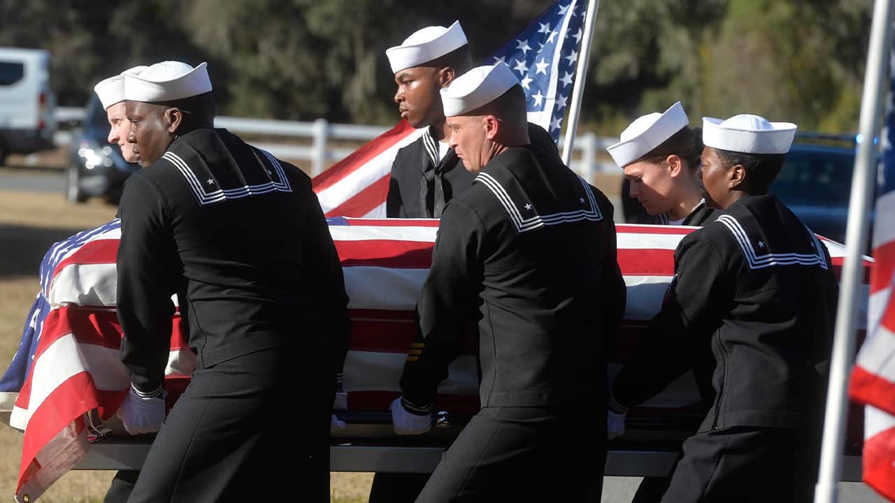Photo of the casket of Cameron Walters 