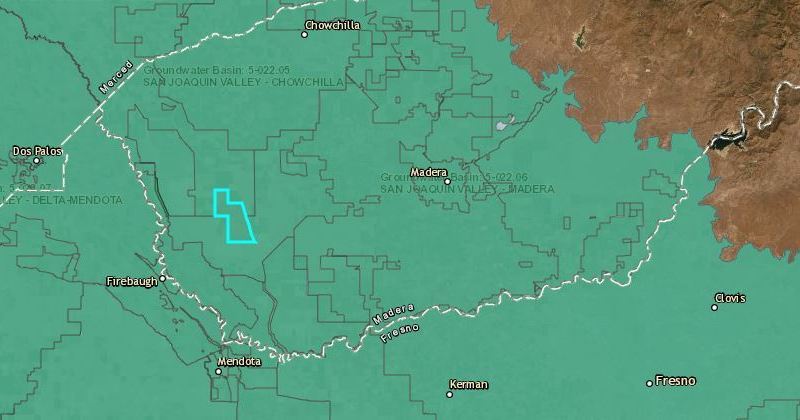 Map of the Madera County groundwater subbasin