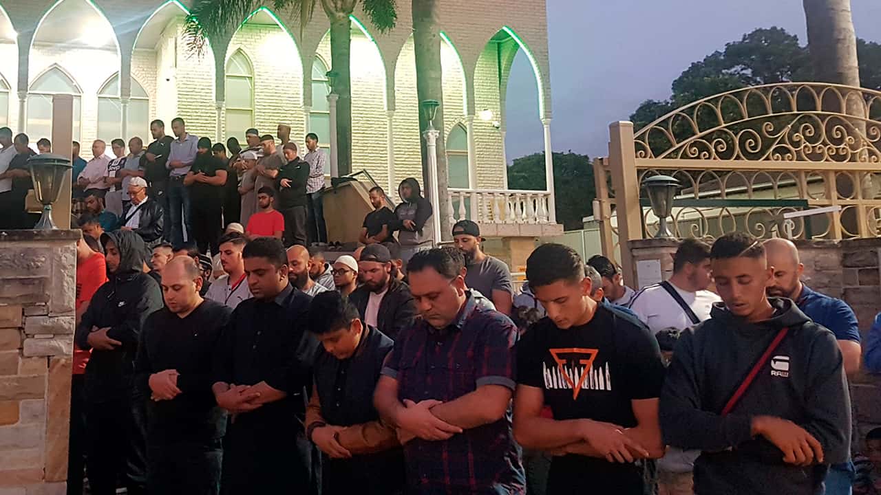Photo of vigil at Lakemba Mosque in New South Wales, Australia