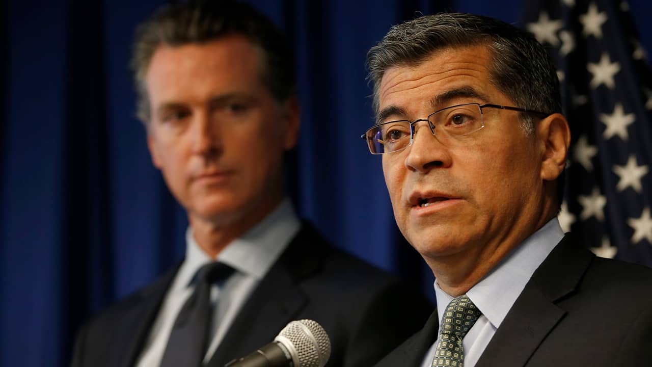 Photo of Gov. Gavin Newsom and Attorney General Xavier Becerra 