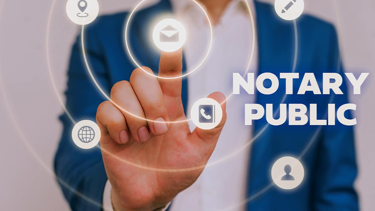 Concept illustration of online notarization