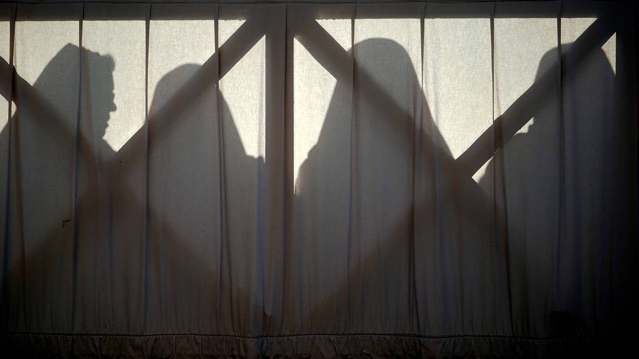 Photo of nuns silhouetted at the Vatican