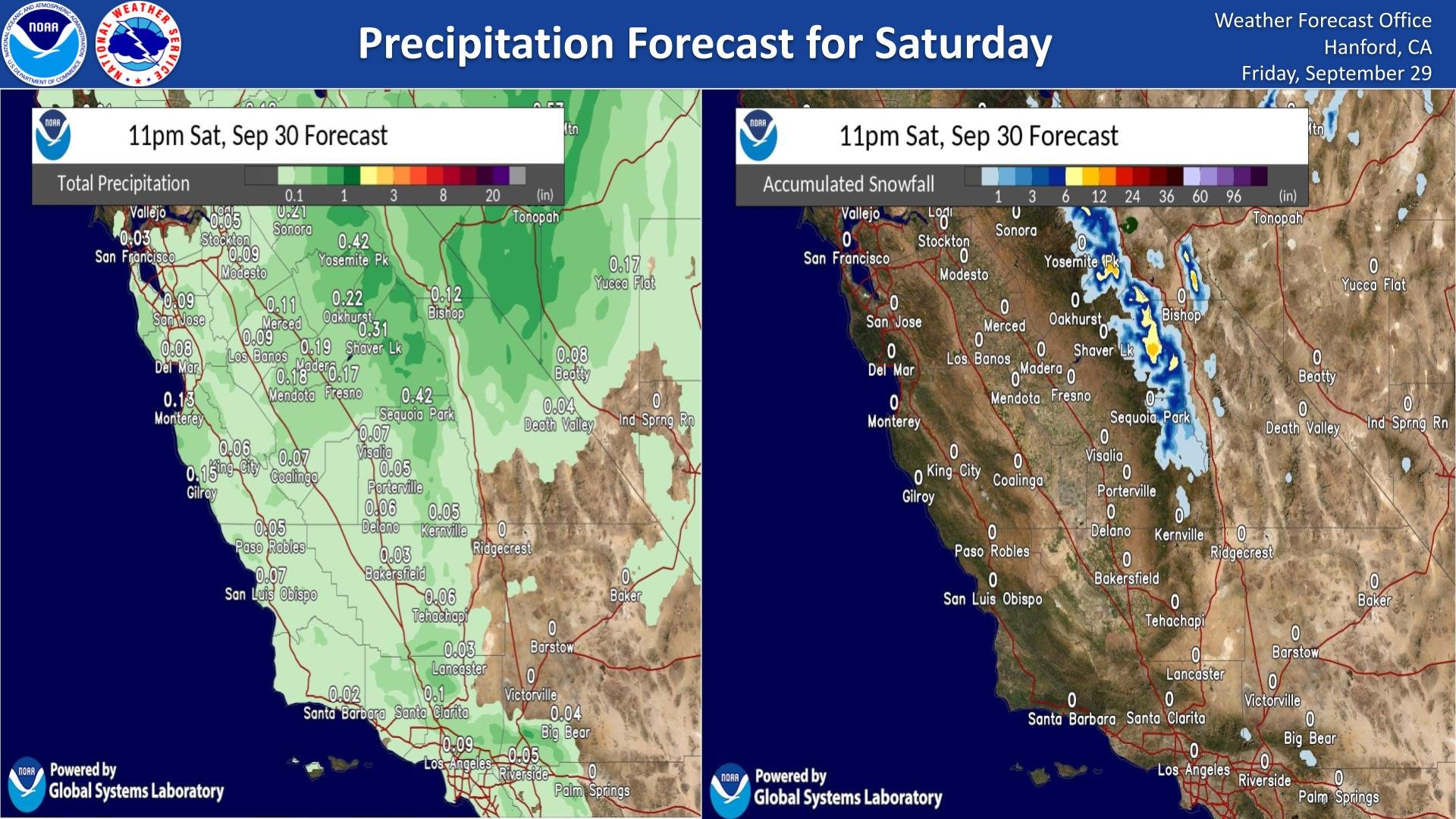 nws snow forecast Sept. 20, 2023