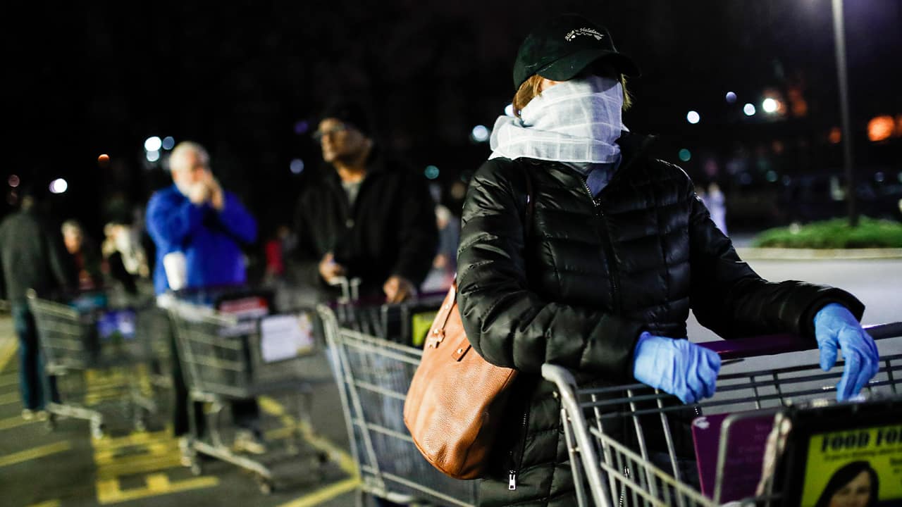 Photo of customers lining up to shop in New Jersey