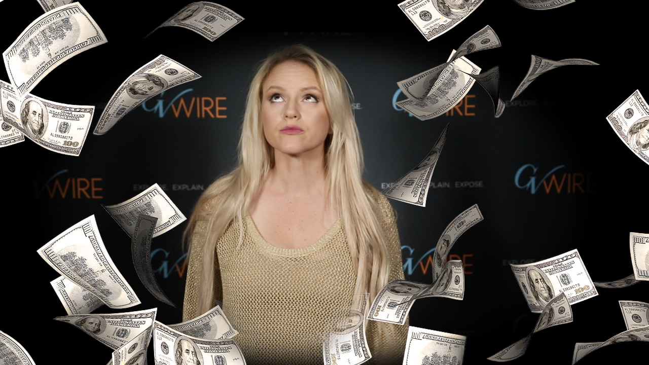 Composite of GV Wire's Jamie Ouverson and Hundred Dollar Bills