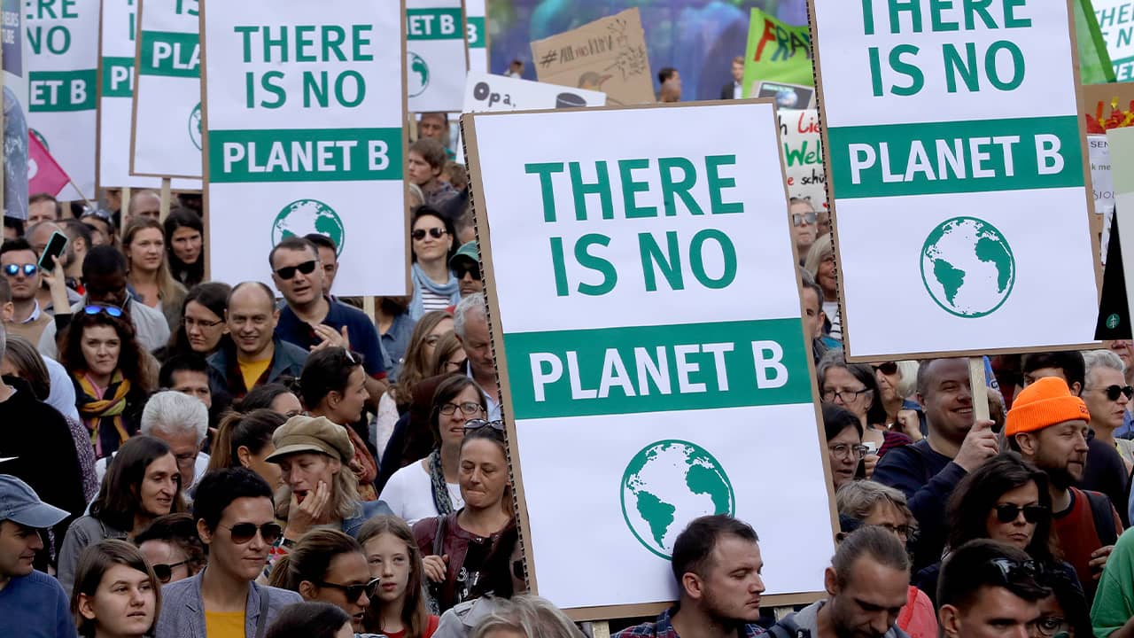 People attending a "Fridays for Future" rally in Germany 