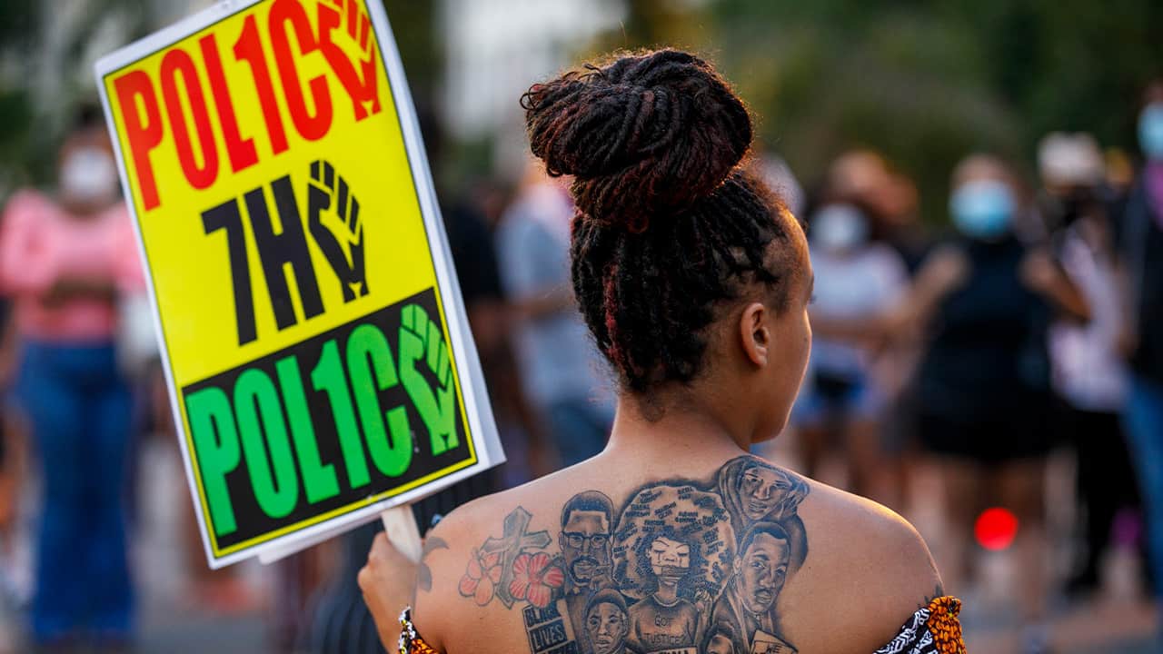 Photo of a protester in Washington