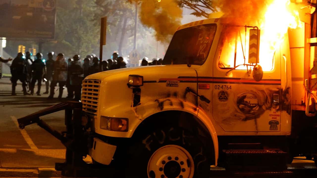 Photo of a fire in Portland 