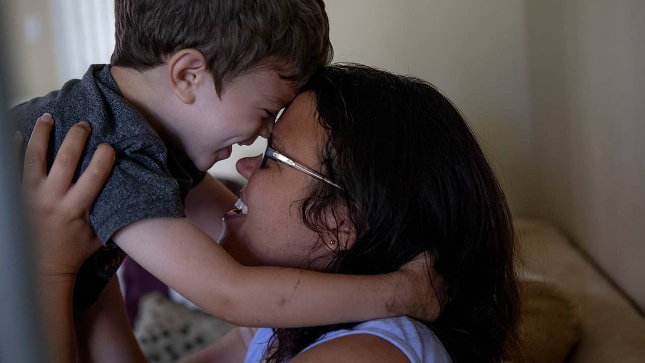 Photo of a mother and son