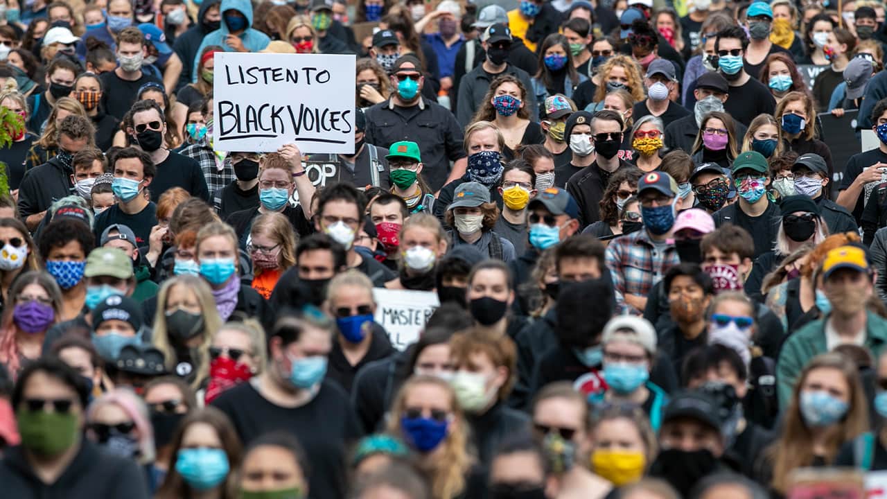 Photo of protesters in Maine