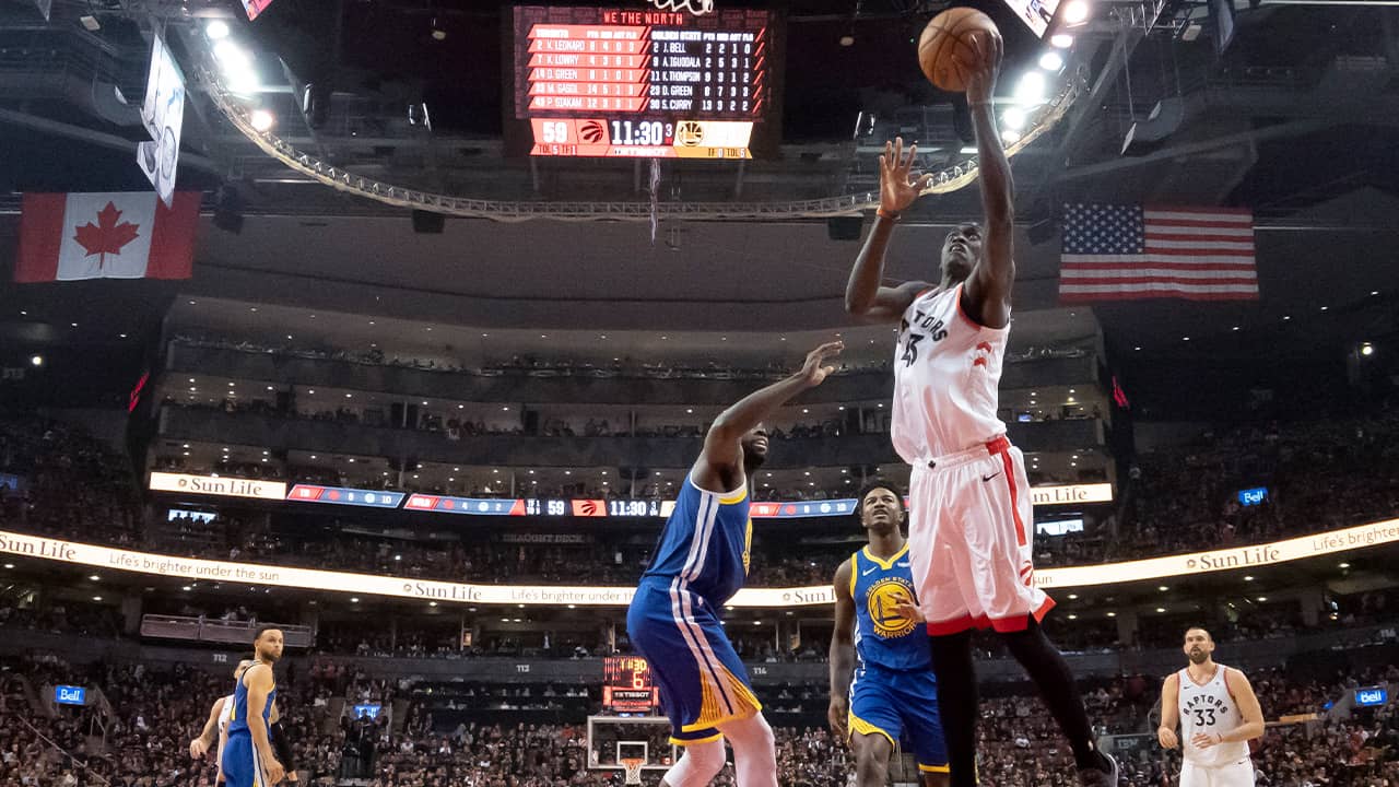 Photo of Pascal Siakam driving to the basket