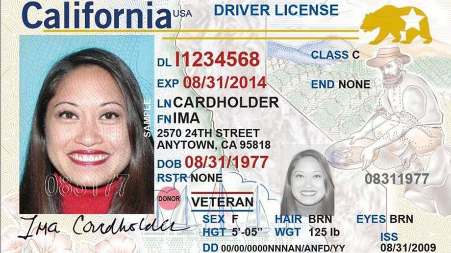 Example of a California Real ID card