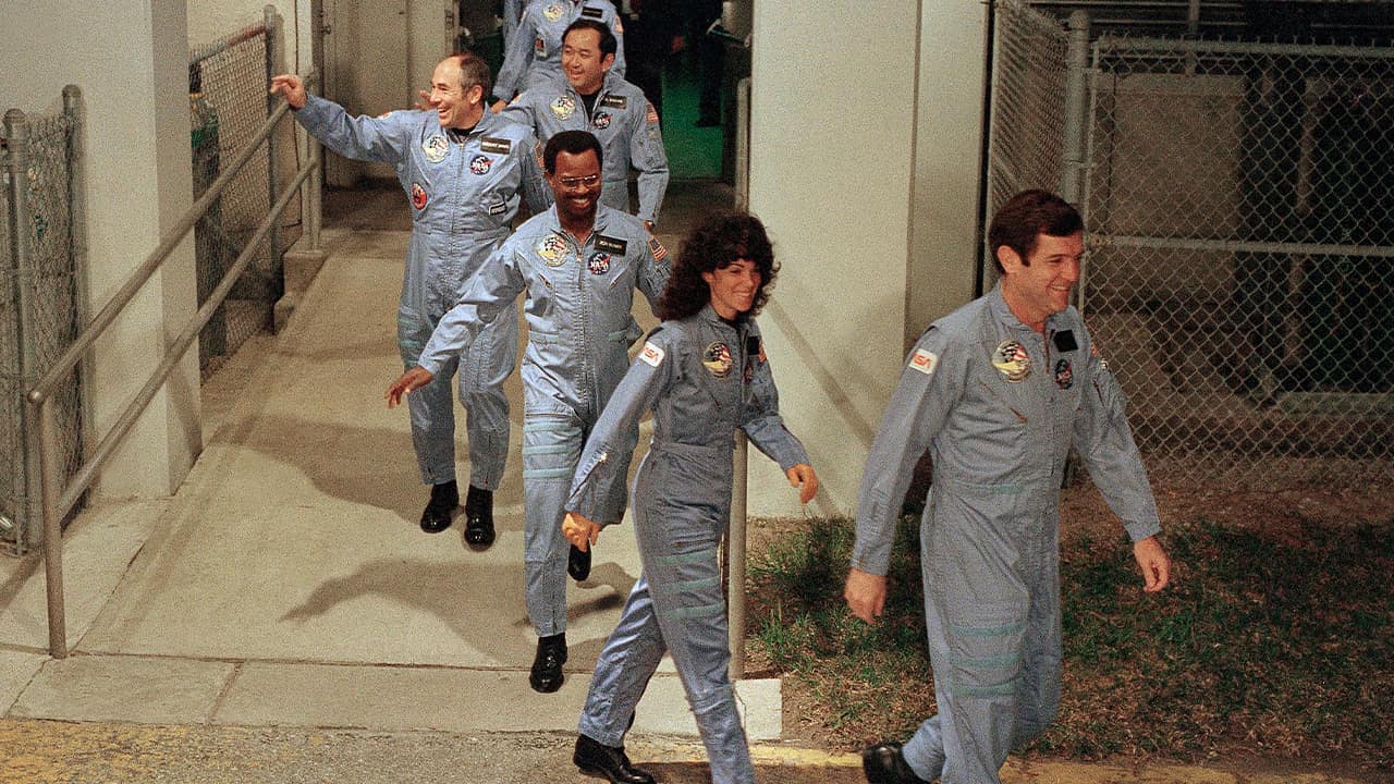 Photo of the crew for the Space Shuttle Challenger flight 51-L