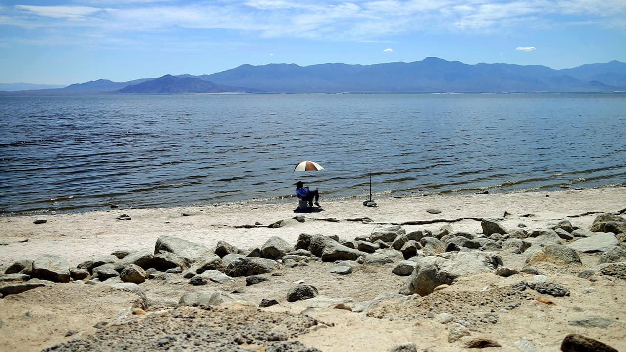 Photo of the the Salton Sea near Bombay Beach, Calif. 
