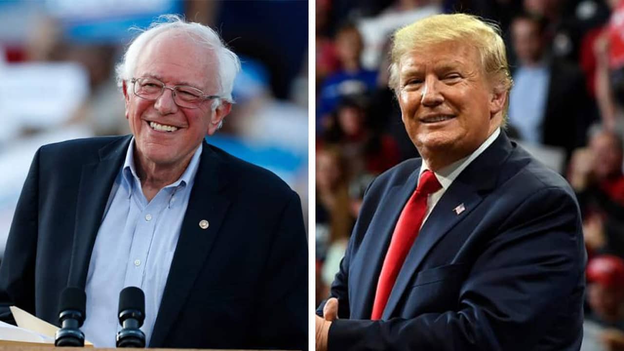 Photo combination of Bernie Sanders and Donald Trump