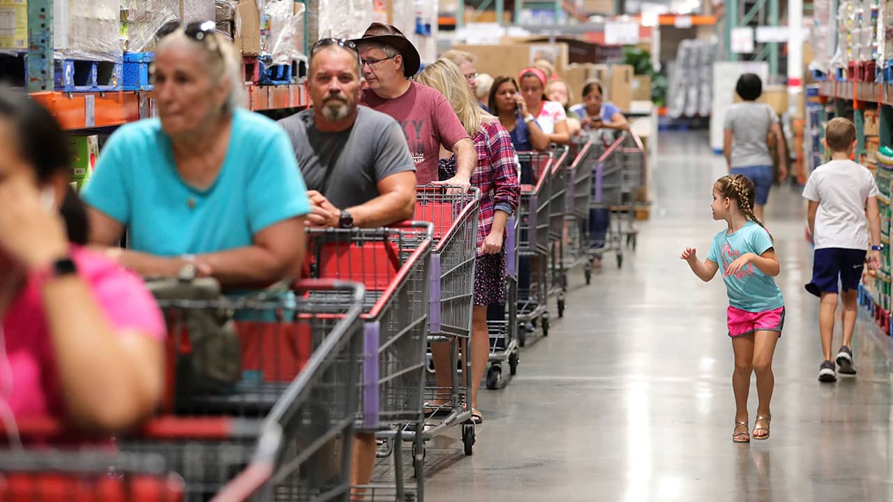 Photo of shoppers at Costco 
