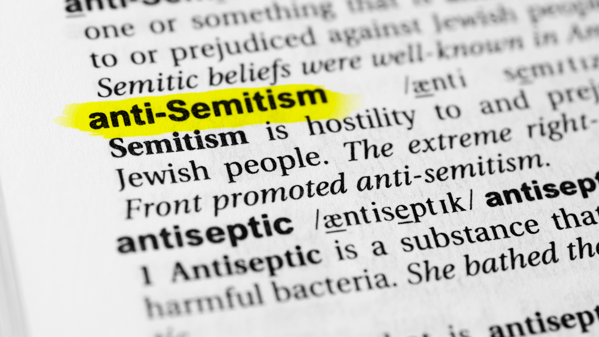 Photo of the word "antisemitism" in a dictionary