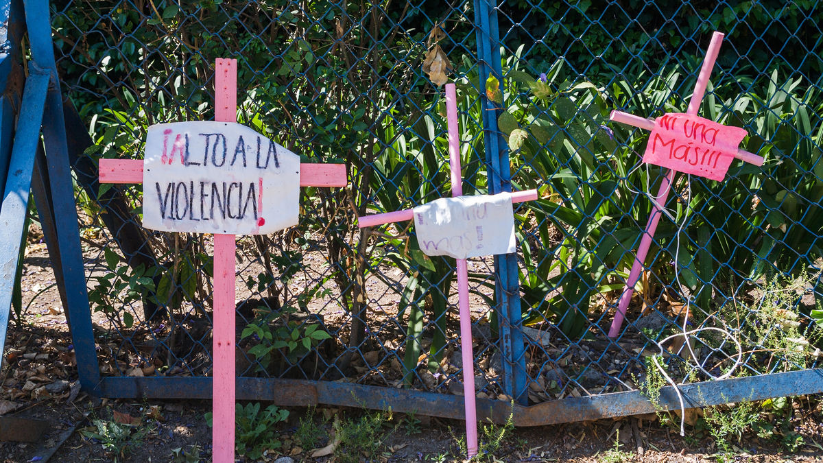 Photo of crosses place in memory of violence victims