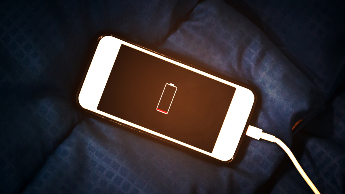 Photo of a charging iPhone