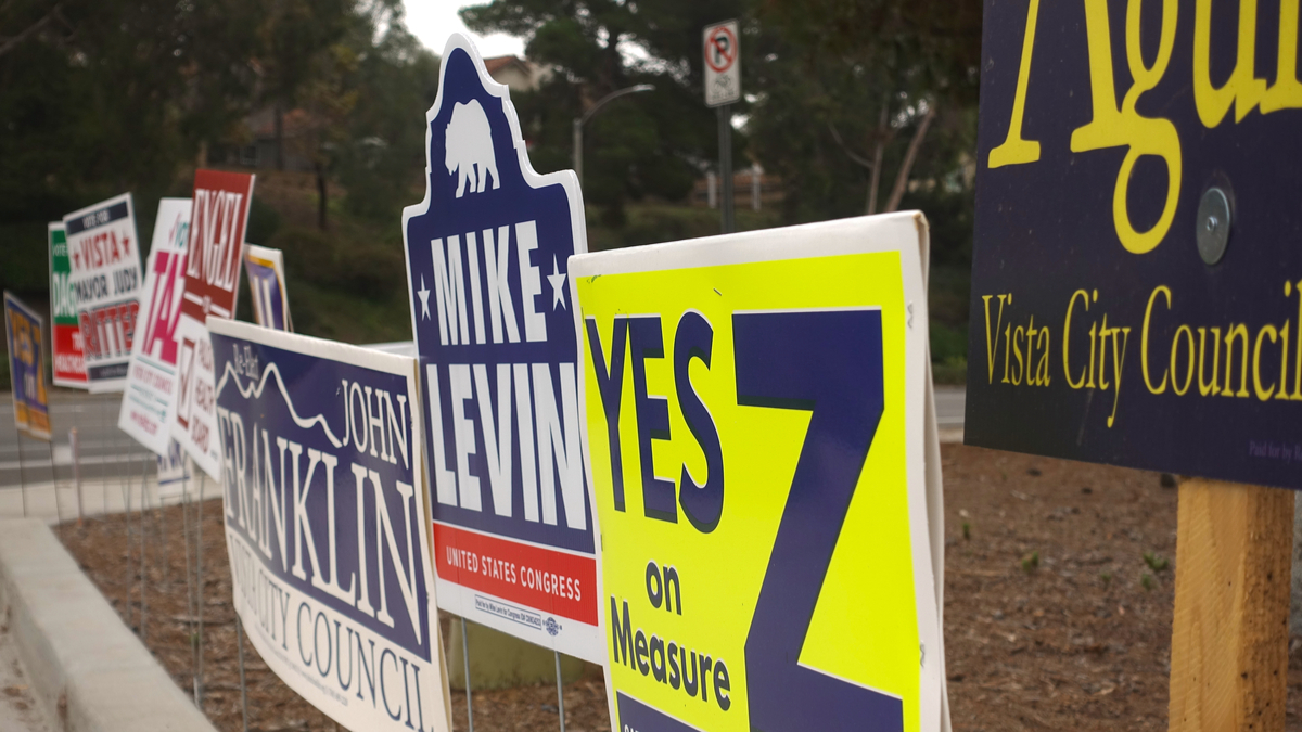Photo of political signs in California