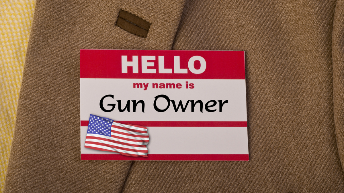 Picture of a label, Hello My Name Is Gun Owner