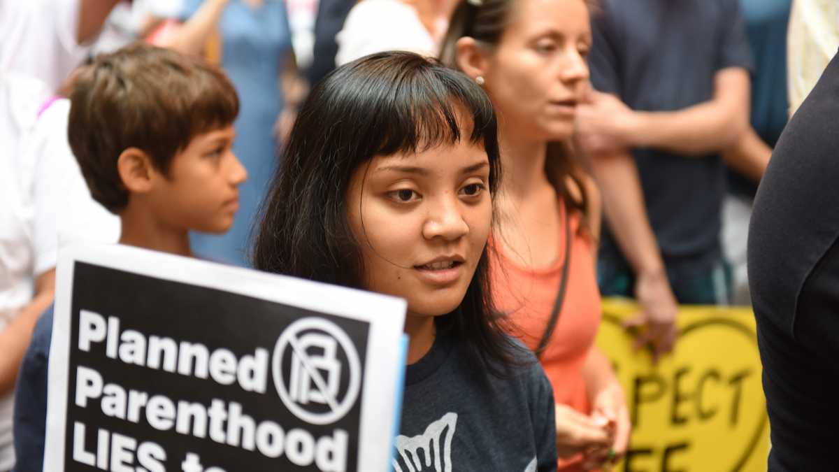 Photo of anti-abortion protesters in New York City in 2015