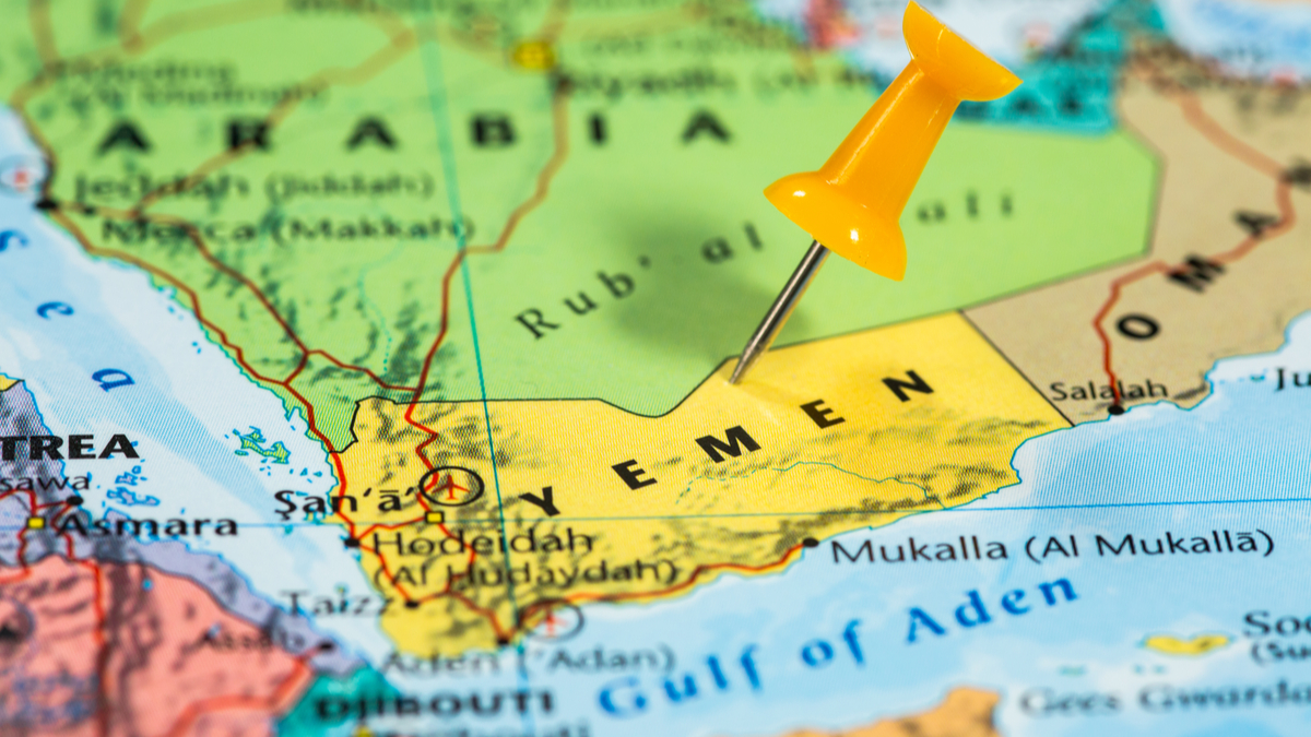 Map of Yemen/Saudi Arabia region