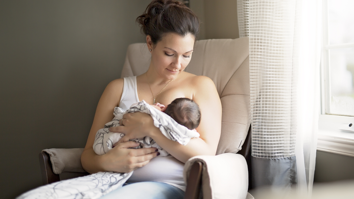 Photo of a breastfeeding mom