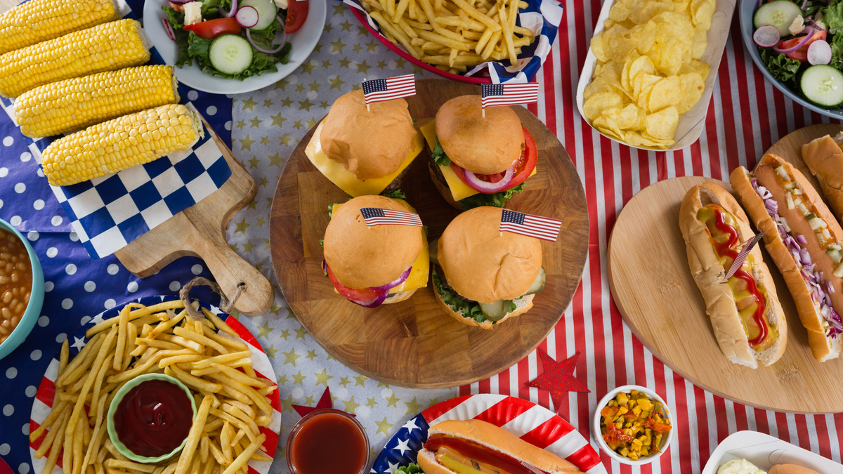 Photo of a July 4 cookout spread