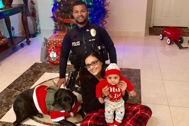 Photo of slain officer and his family