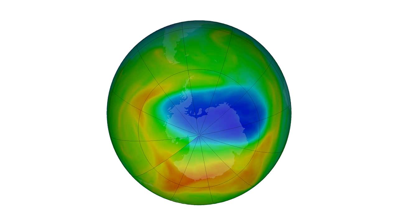 Photo of a hole in the ozone layer