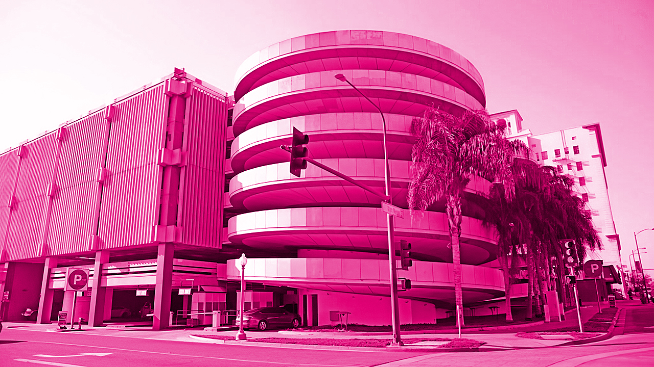 Spiral Garage with T-mobile Magenta Overlay