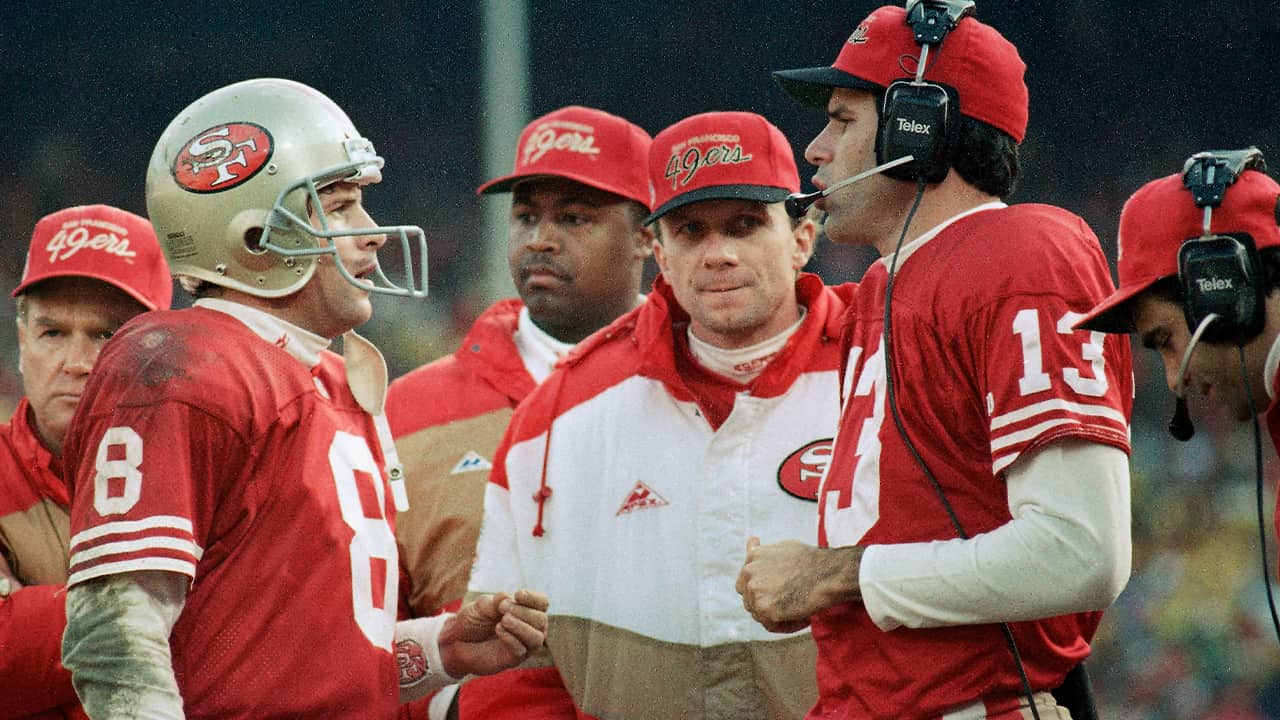 Photo of Steve Young, Joe Montana, and Steve Bono 