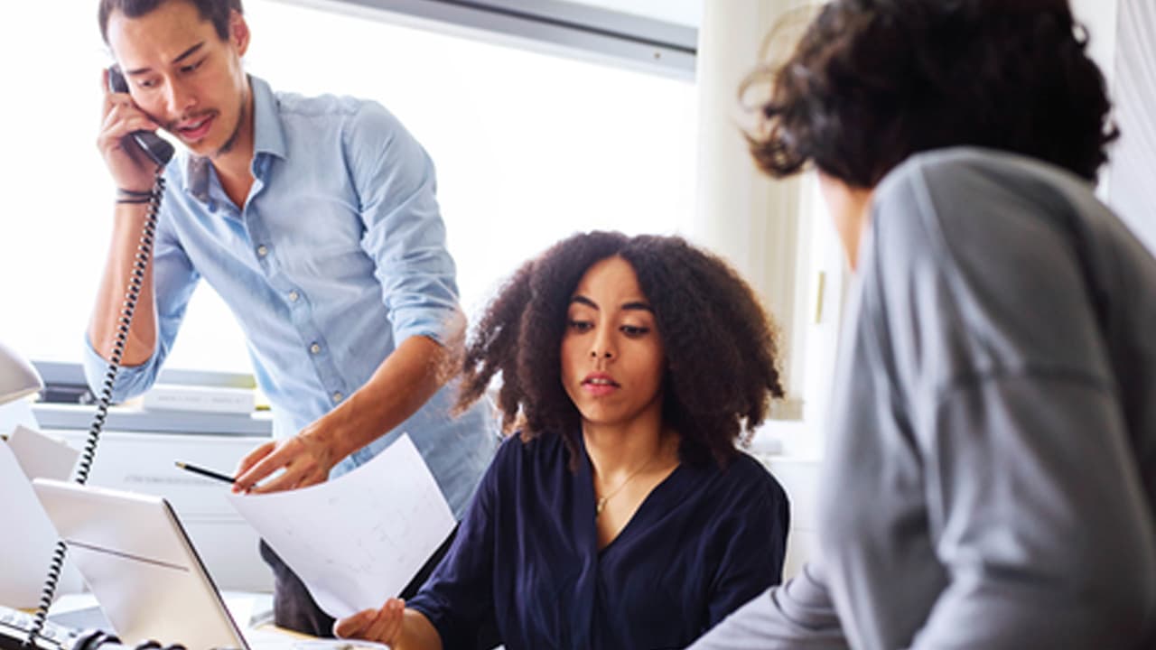 photo of three employees at a small business
