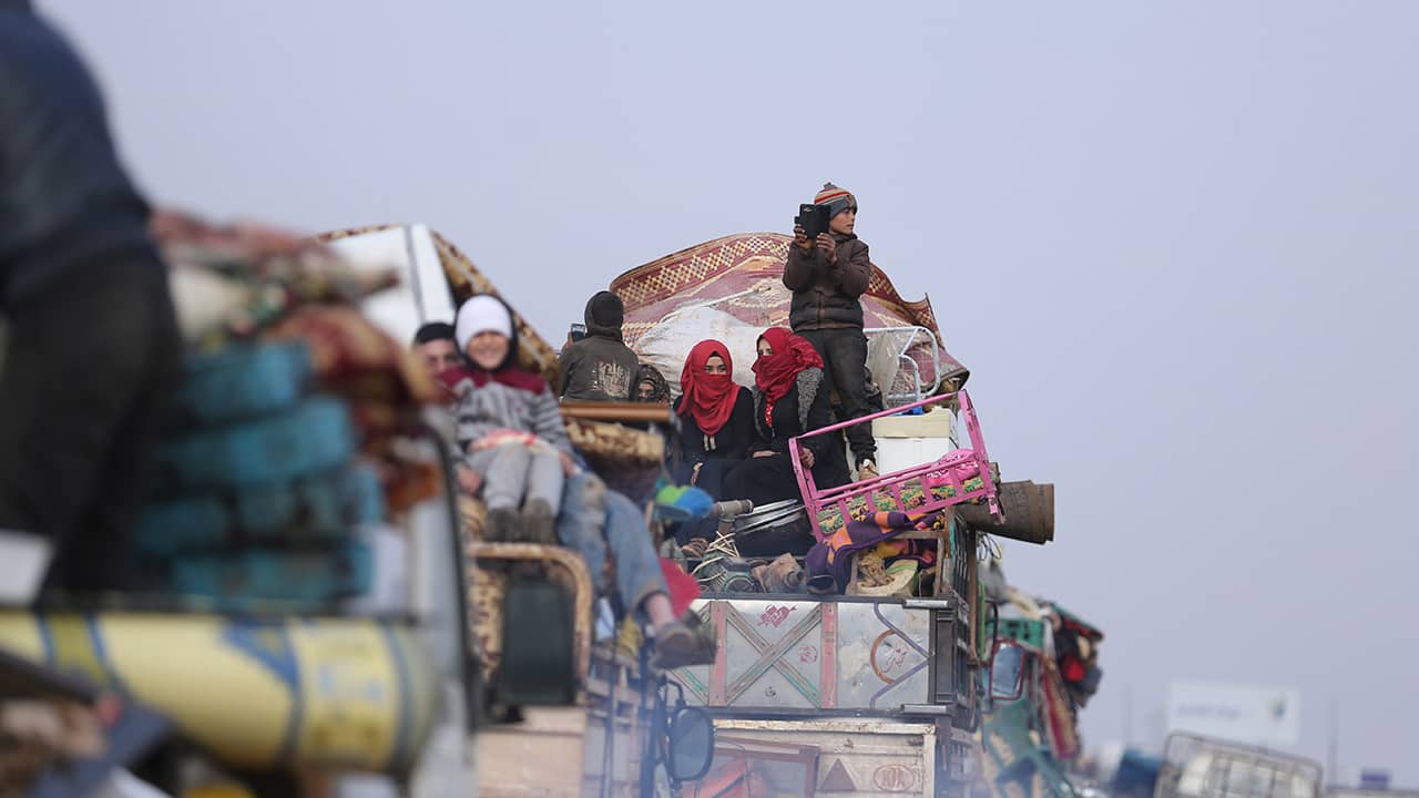 Photo of Syrians fleeing