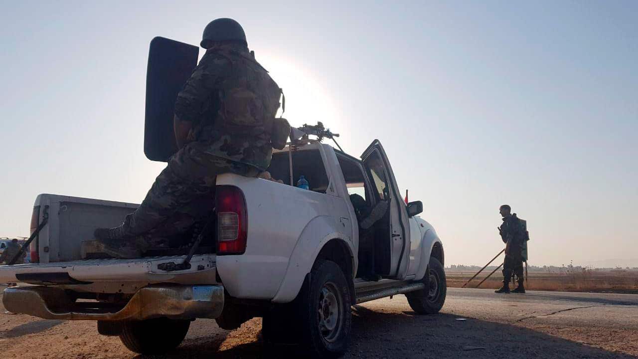 Photo of Syrian troops deploying in Tal Tamr